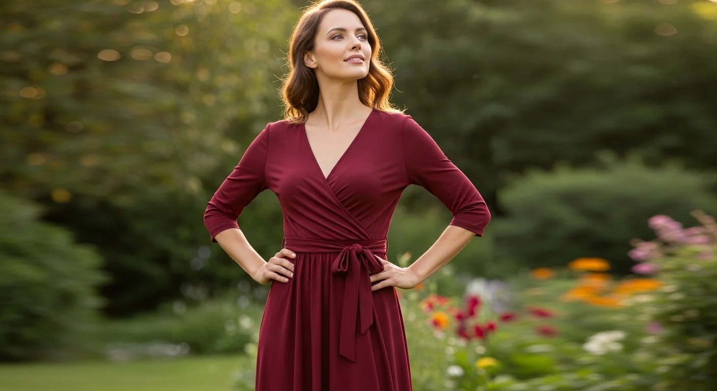 women with pear shaped body wearing v shape shirt