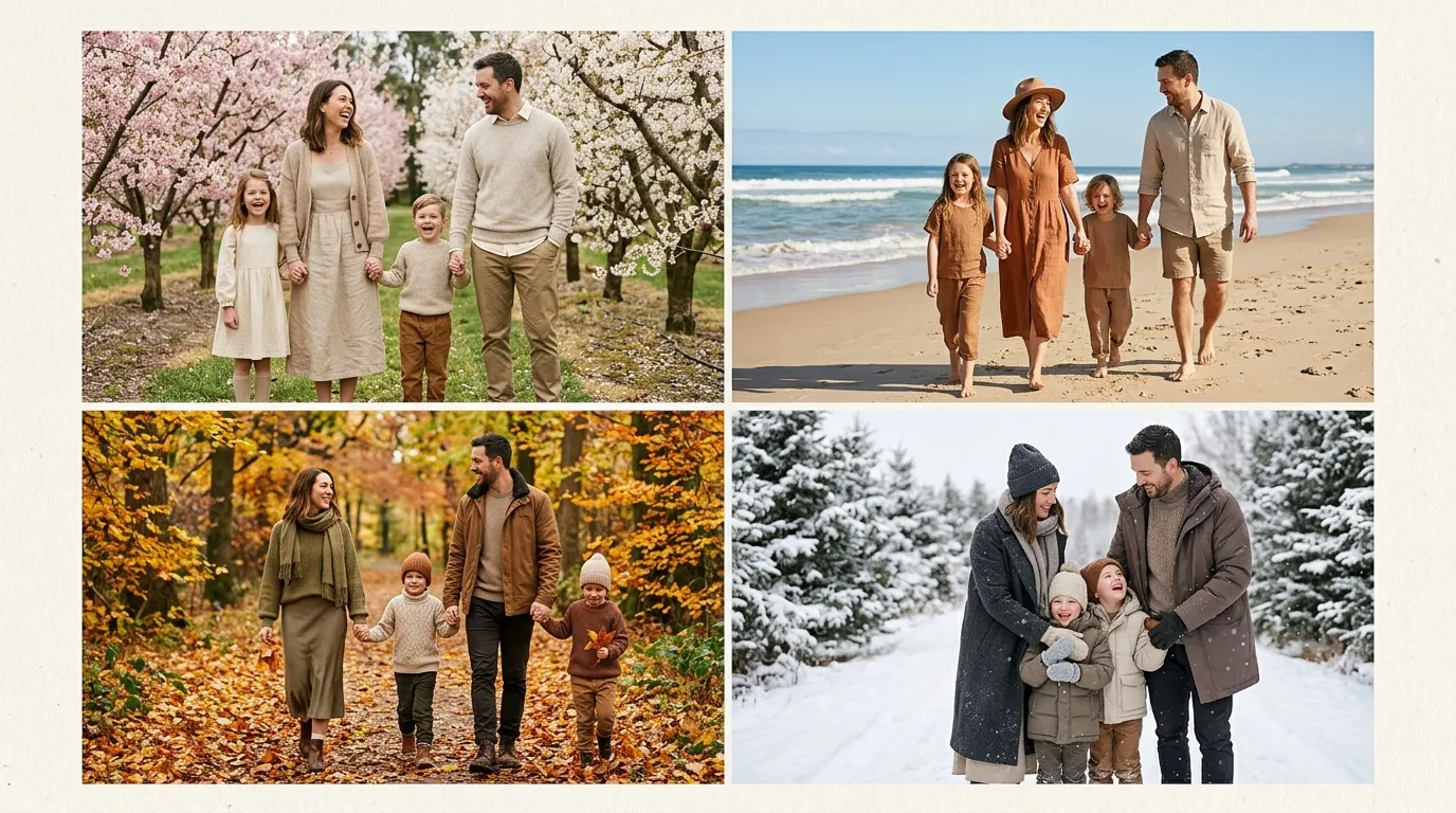 10+ Neutral Family Photo Outfit Ideas That Work in Every Season
