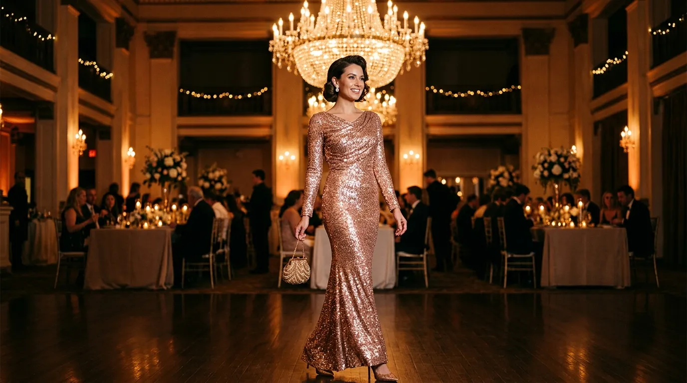 A Sequined or Embellished Gown A Sequined or Embellished Gown