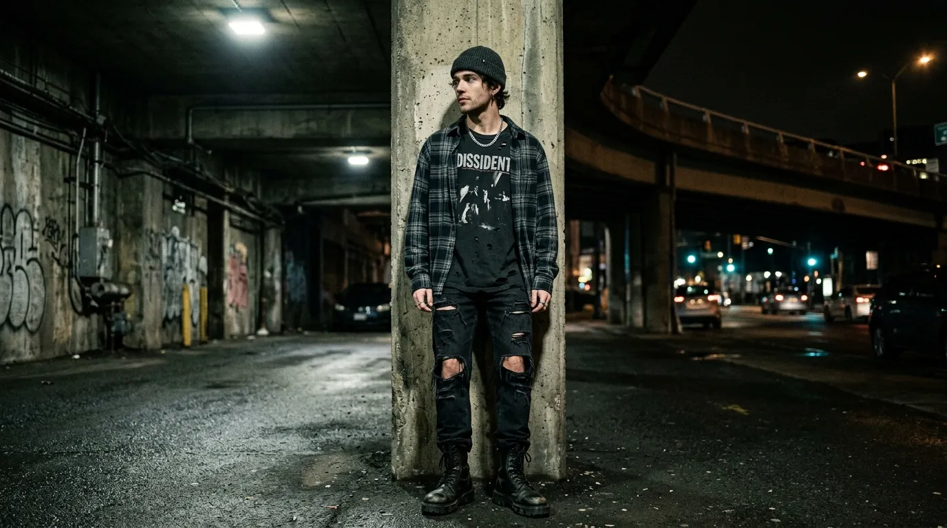 Neo Grunge Streetwear Dark, Distressed, and Deliberate