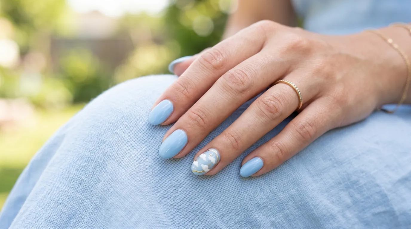 Sky Blue Nails