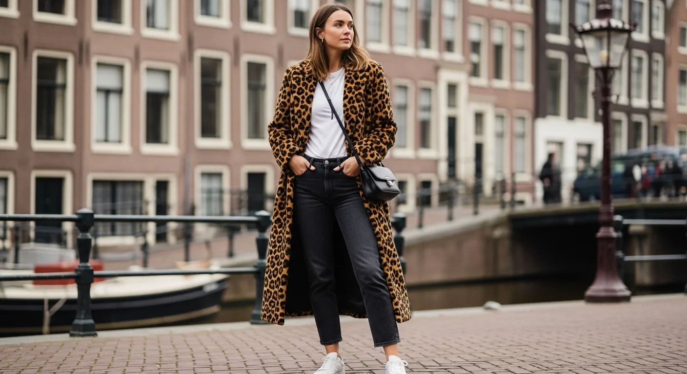 The Printed Statement Coat with Simple Base
