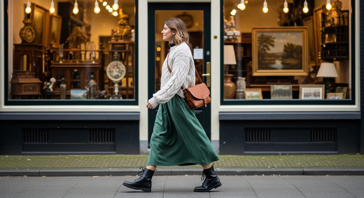 The Relaxed Midi Dress and Combat Boot Formula