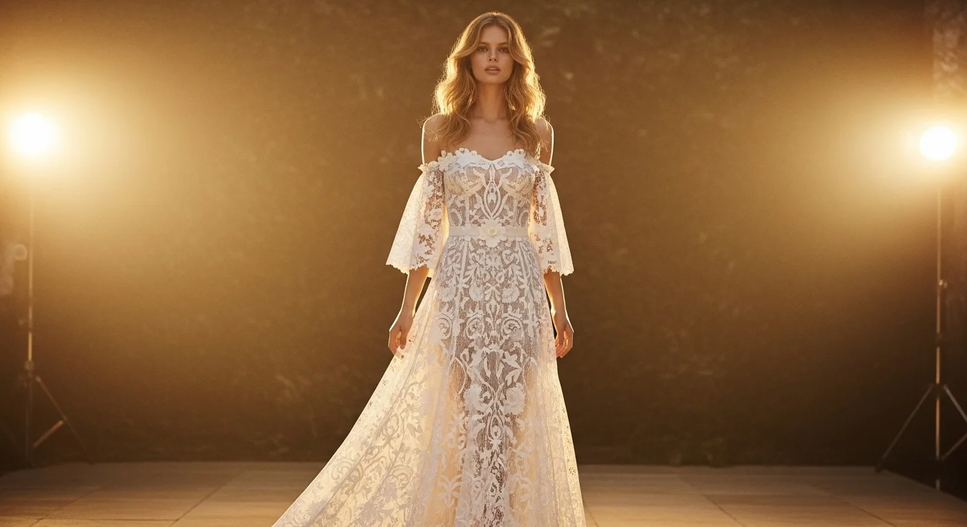 The Roberto Cavalli Off the Shoulder Lace at the AMAs