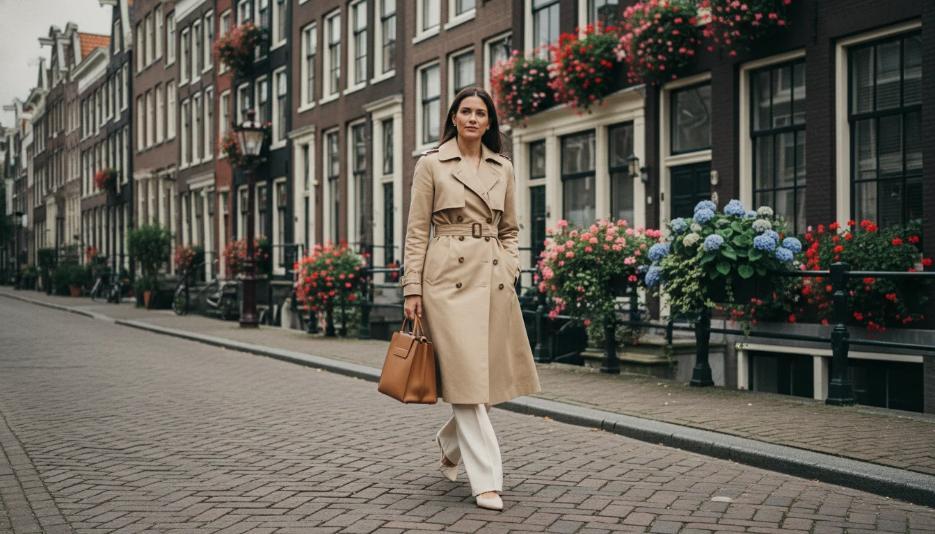 The Trench Coat and Tailored Trouser Combination
