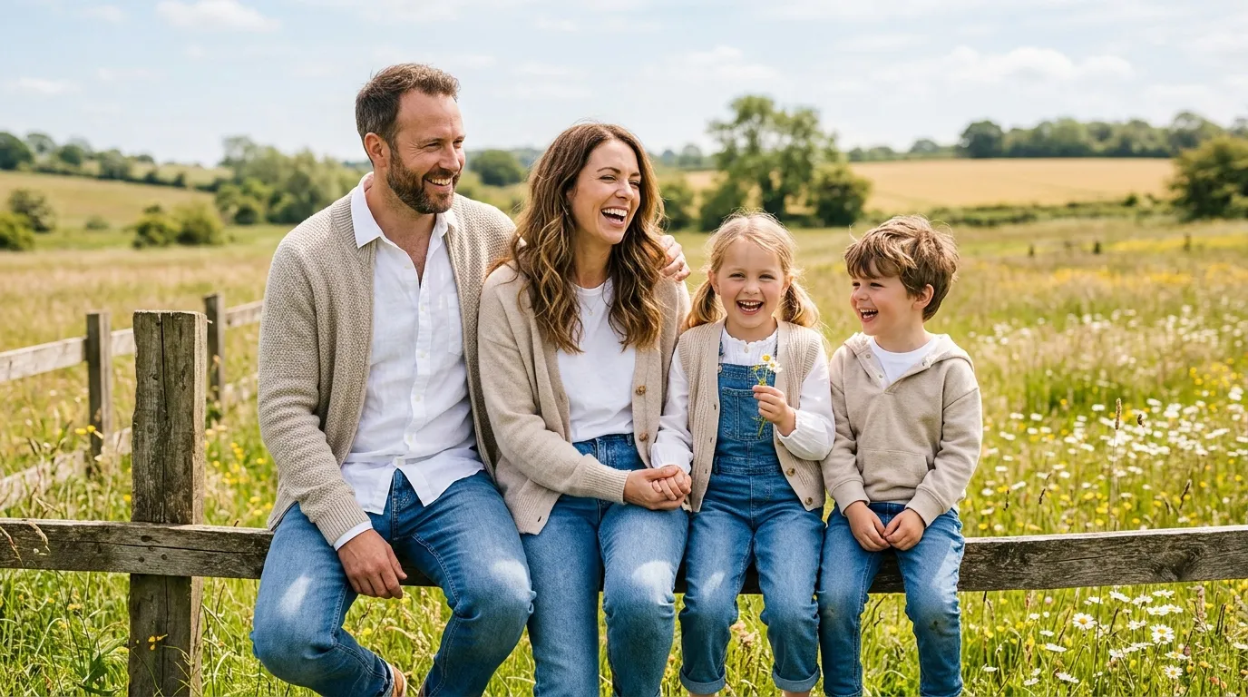 White, Oatmeal, and Denim for a Relaxed Casual Session