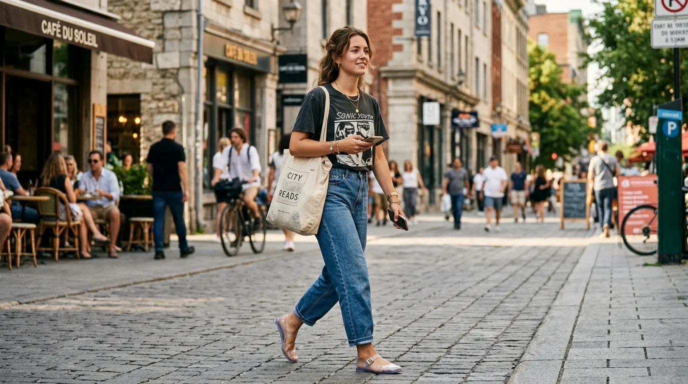 Barrel Leg Jeans and a Graphic Tee