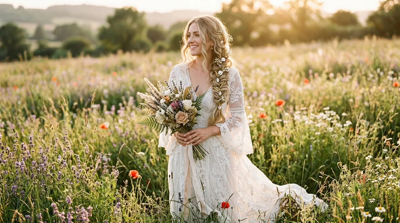 Boho and Braided Wedding Hairstyle Ideas