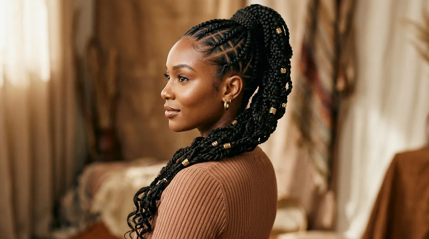 Braided and Wrapped Ponytail Looks