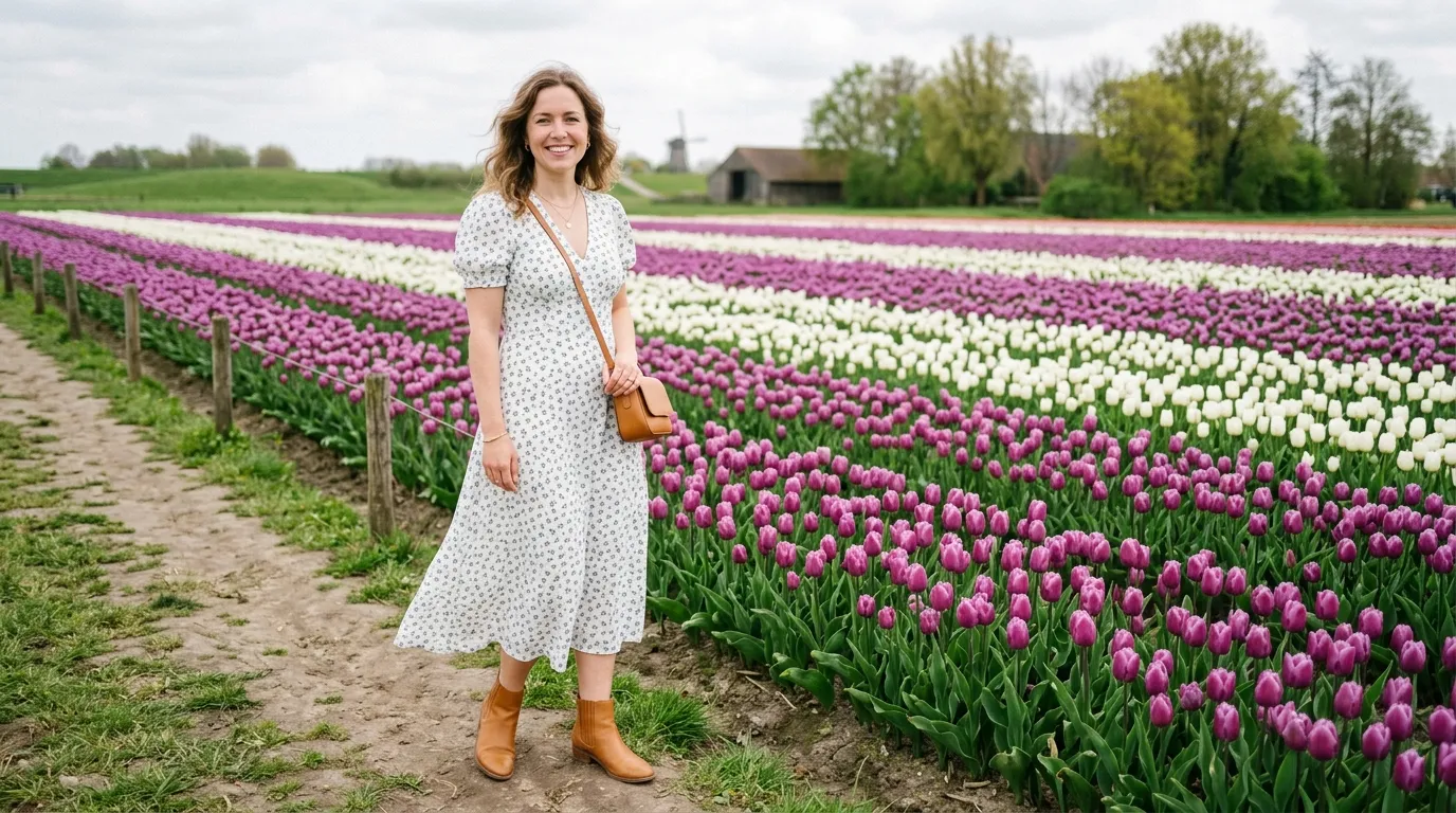 Ditsy Floral Midi Dress With Ankle Boots
