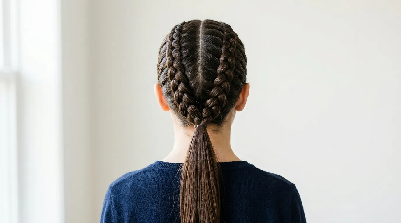 Dutch Braids into a Ponytail