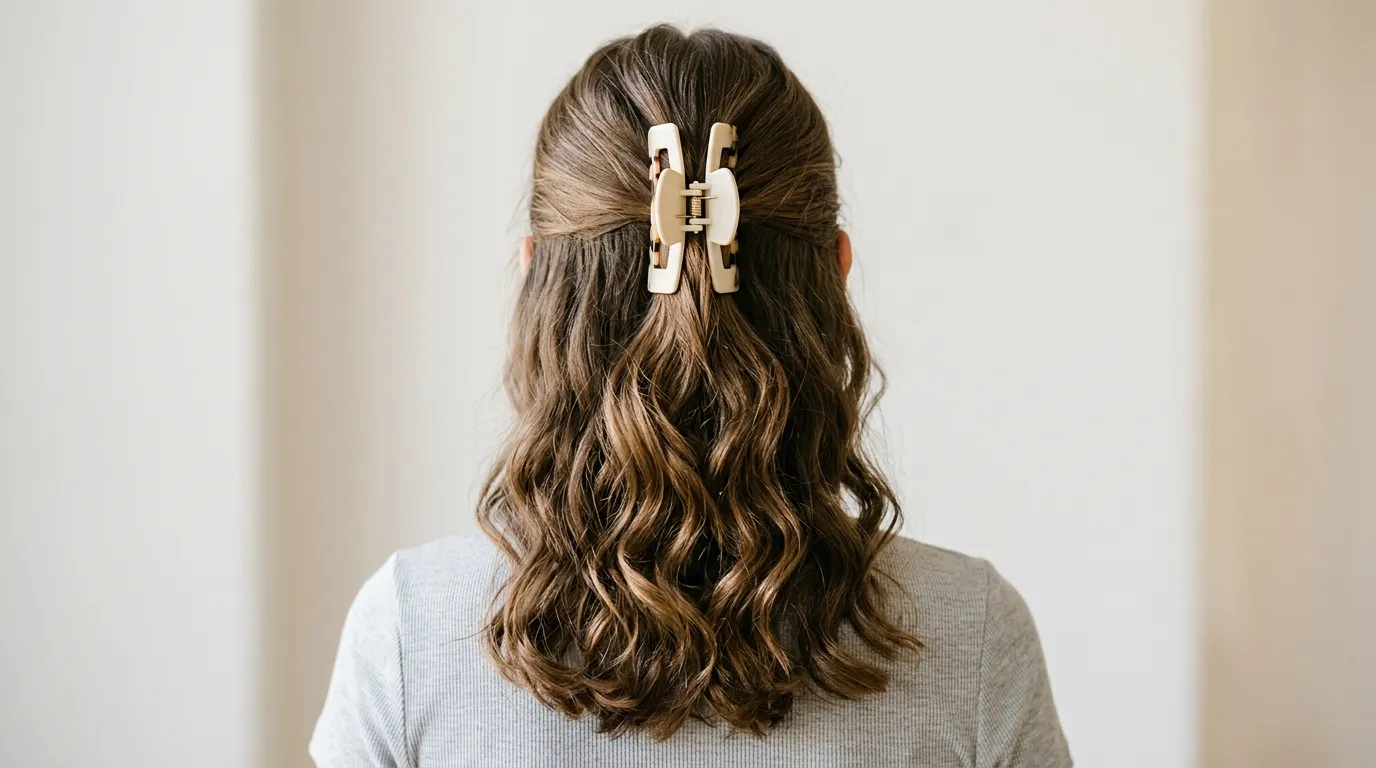 Half Up Half Down with a Claw Clip