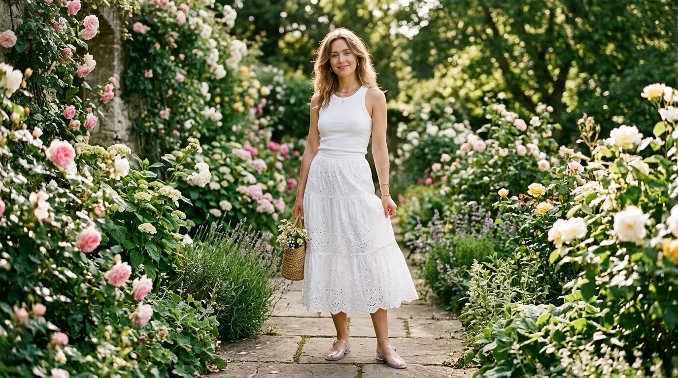 Lace or Broderie Anglaise Skirt