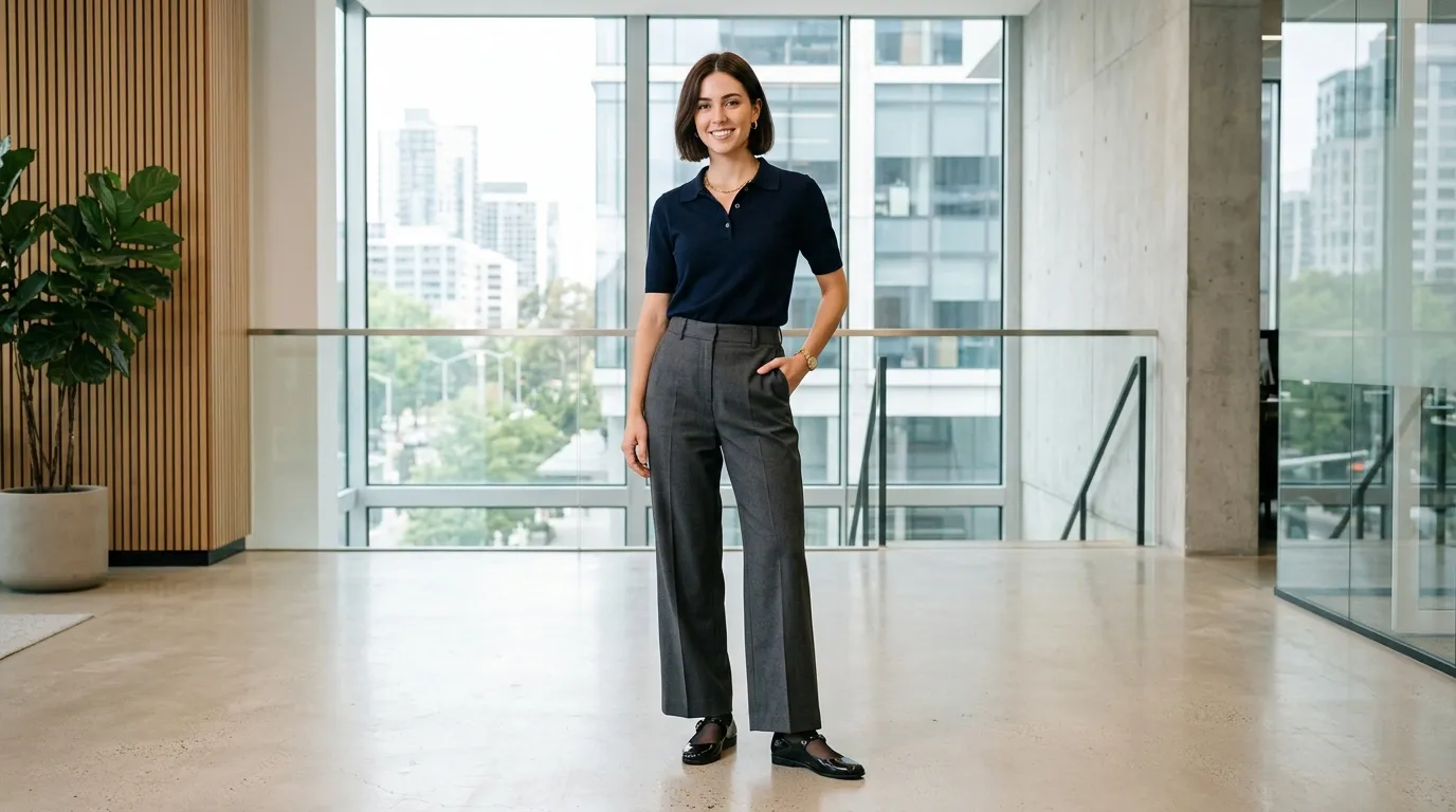 Office Ready Trousers and Jelly Mary Janes