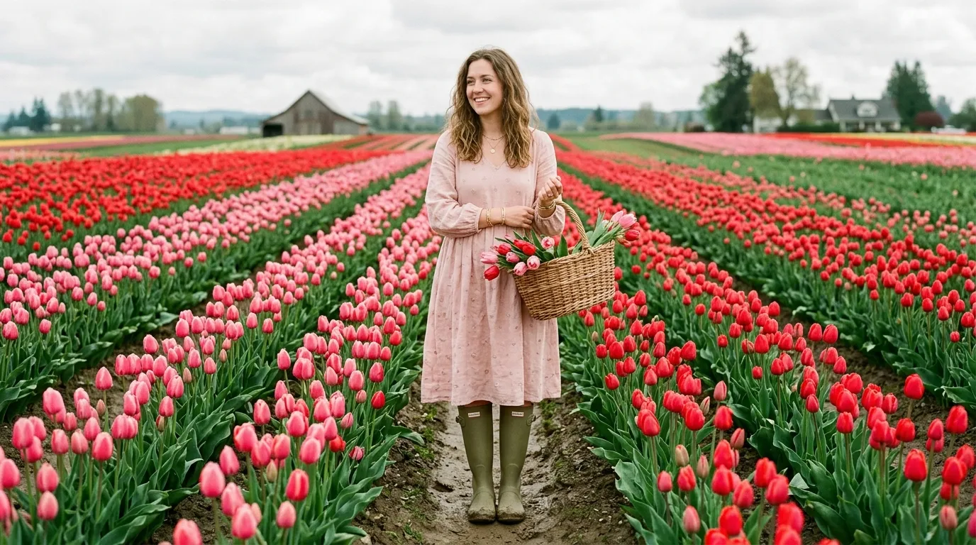 Soft Pastel Dress With Rain Boots