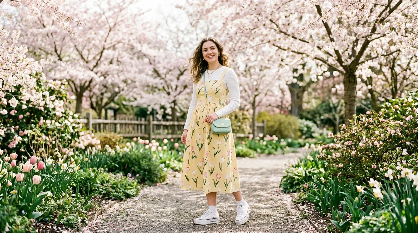 Spring Tulip Outfit With Pastel Layering