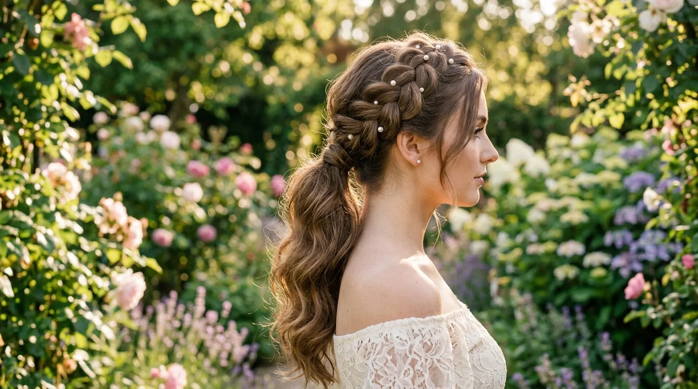 The Braided Crown Ponytail