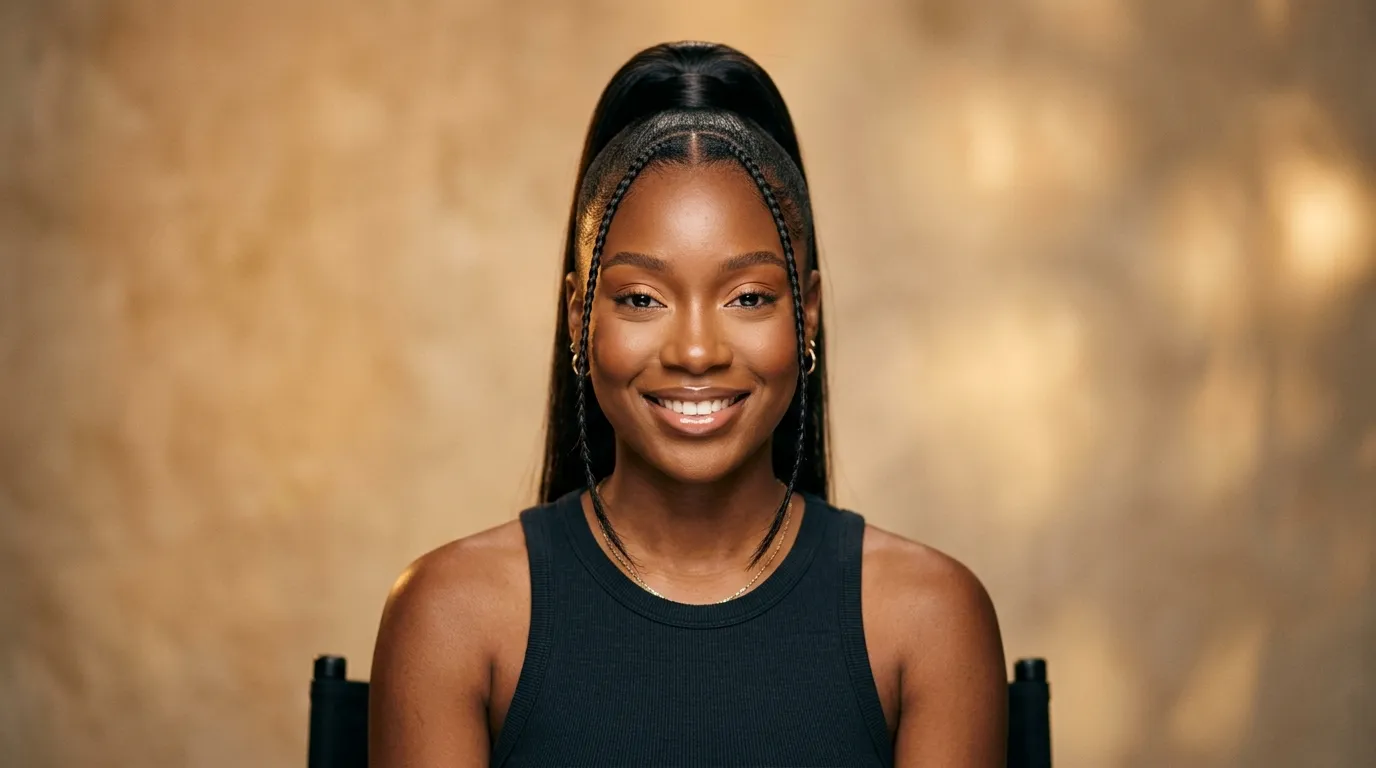 The Braided Ponytail With Face Framing Pieces