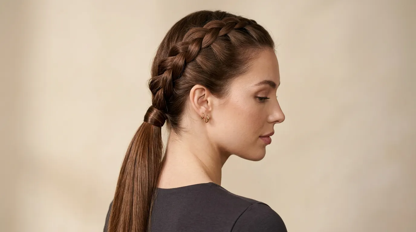 The French Braid Into Ponytail The French Braid Into Ponytail