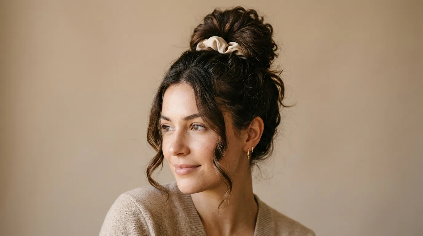 The Messy Bun with Face Framing Pieces The Messy Bun with Face Framing Pieces