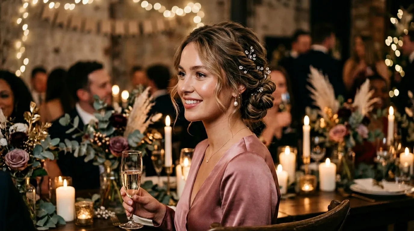 The Romantic Updo with Wispy Tendrils