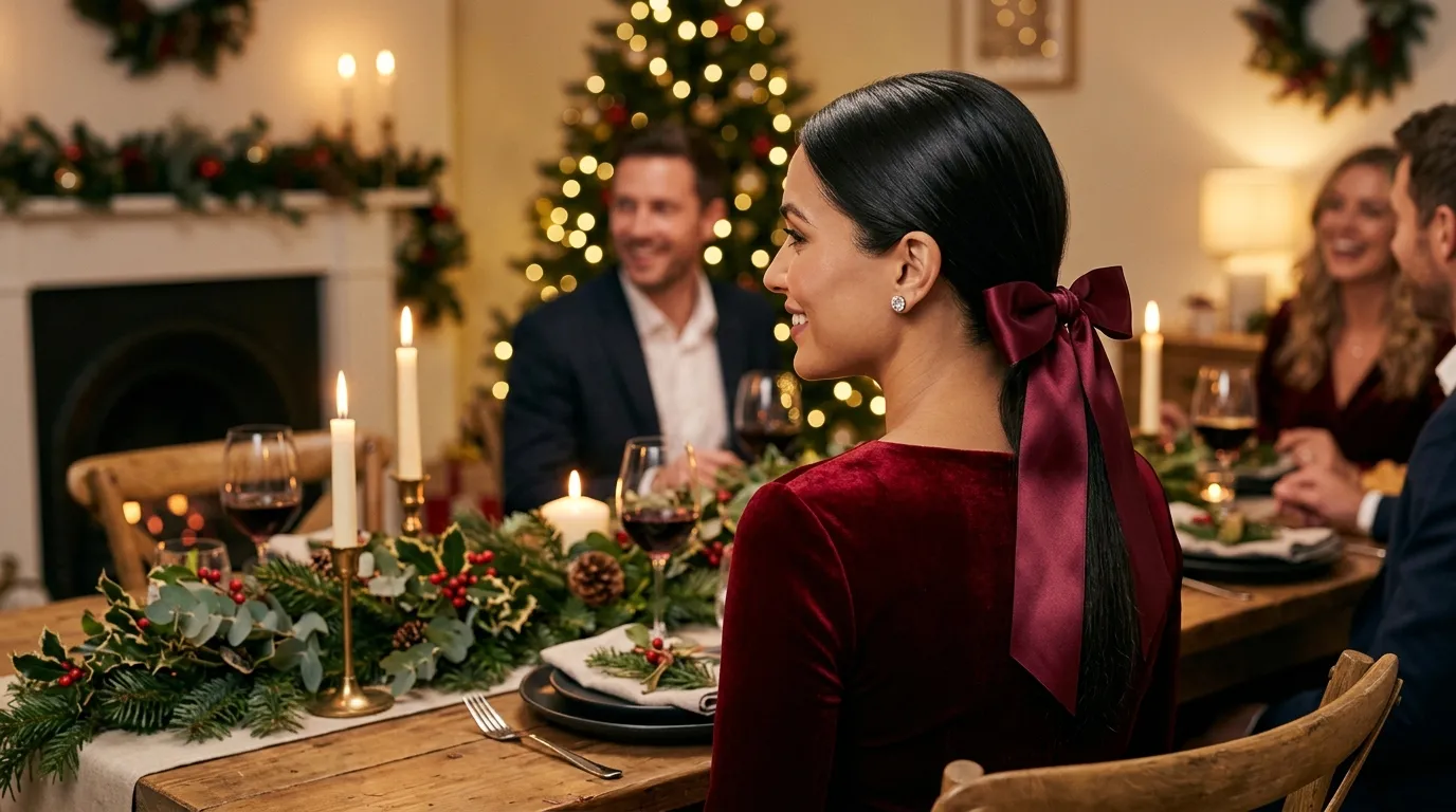The Satin Low Ponytail with Ribbon