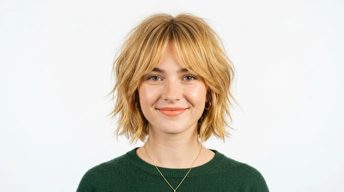 The Shaggy Bob With Curtain Bangs The Shaggy Bob With Curtain Bangs