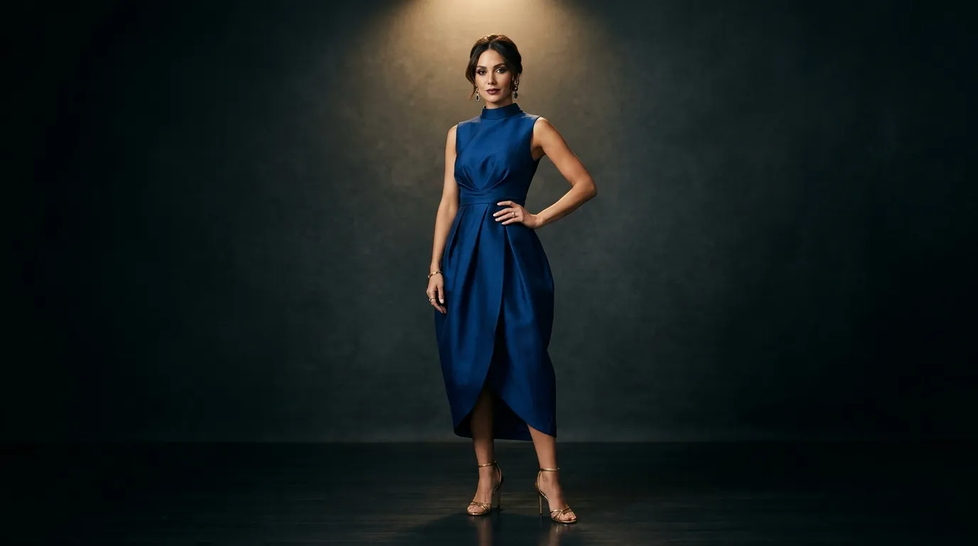 Tulip Hem Evening Dress in Jewel Tones