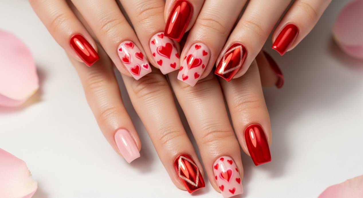 Square Valentines Nails 2026: 21 Fresh & Flirty Ideas You'll Love